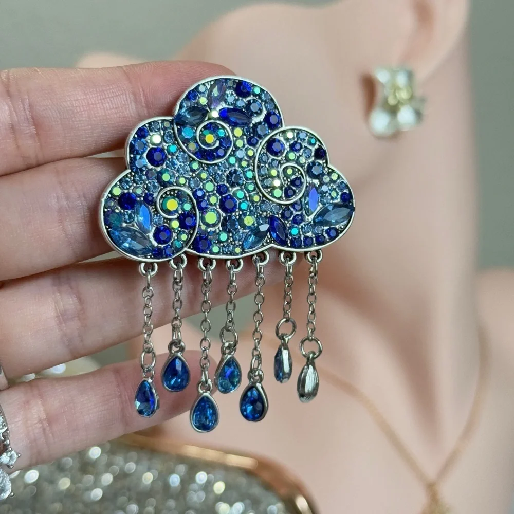 ⚜️🌧️ Cloudé | Blue and Silver Cloud Brooch 🌧️